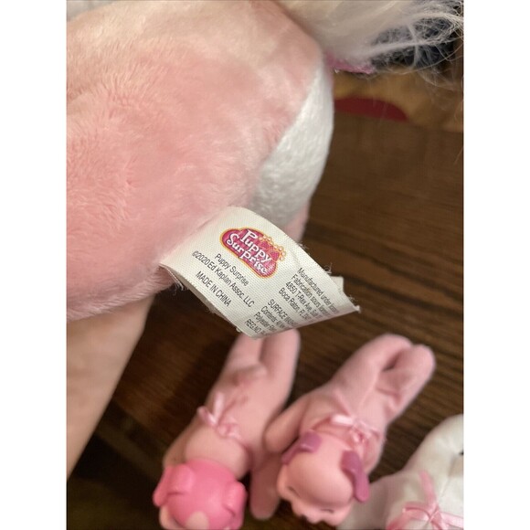 Puppy Surprise W/ 3 Puppies 2020  Pink Stuffed Animal Plush 3 Dog Babies Puppies - Picture 9 of 10